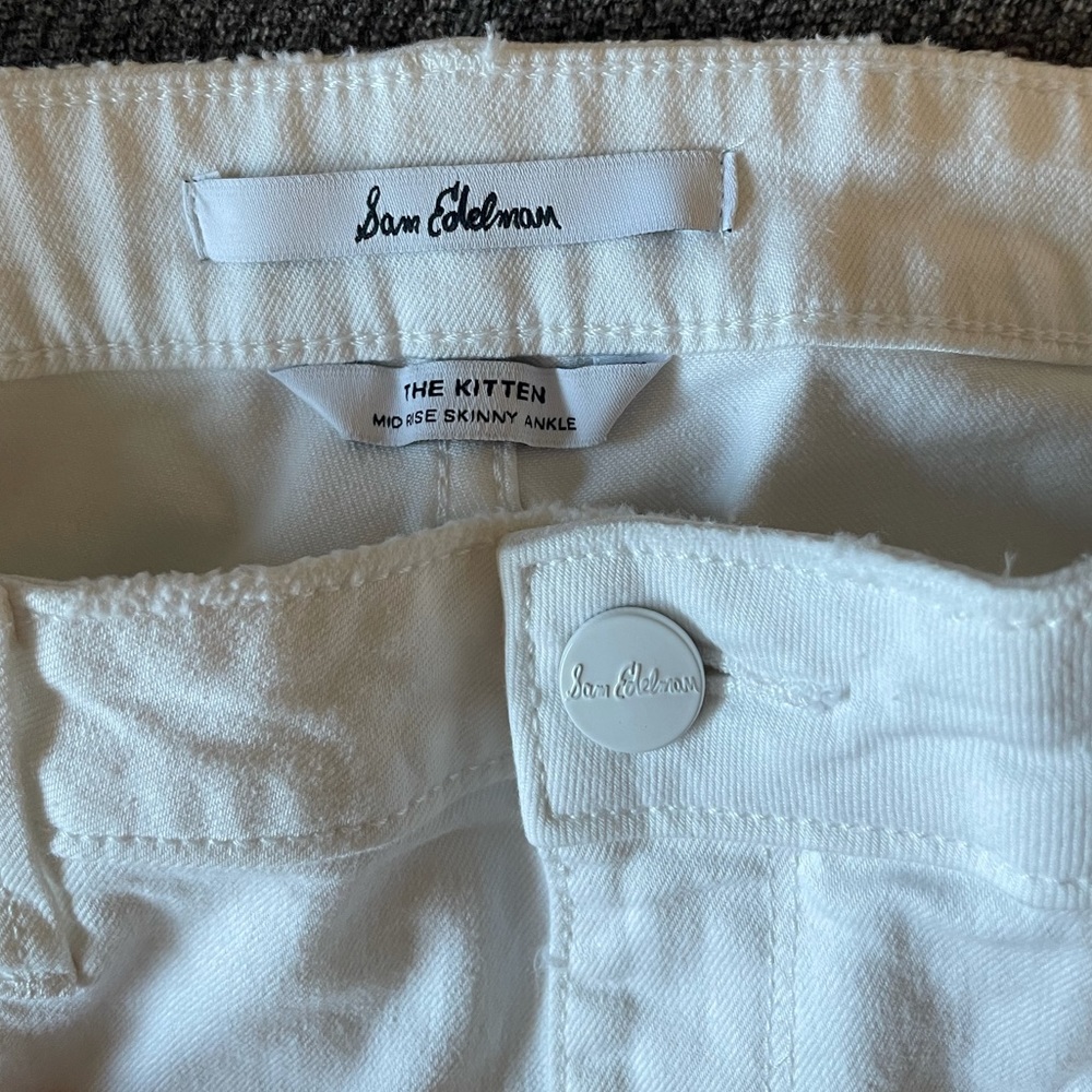 Edelman Pink Stripe Frayed Ankle Skinny Jeans 30 - Picture 10 of 15
